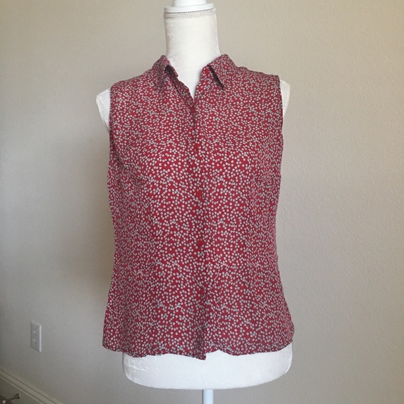 Ann Taylor red sleeveless top - Picture 1 of 5